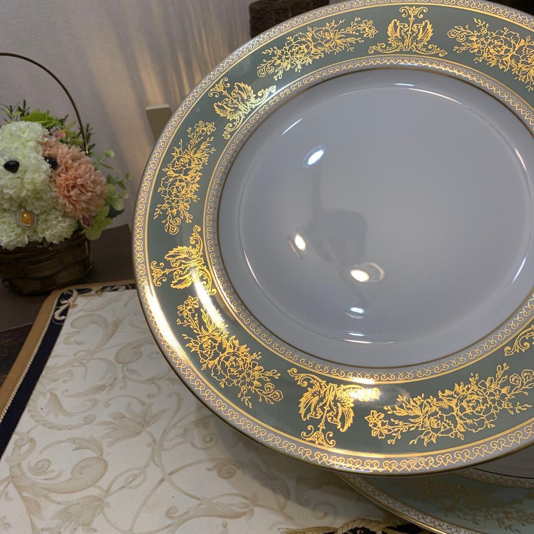 ウェッジウッド コロンビア　セージグリーン 27cmディナープレート 2枚