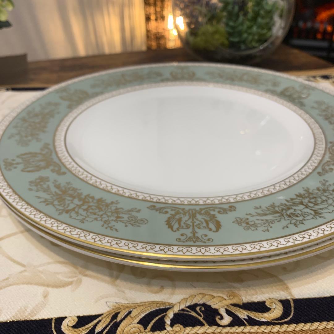 ウェッジウッド コロンビア　セージグリーン 27cmディナープレート 2枚