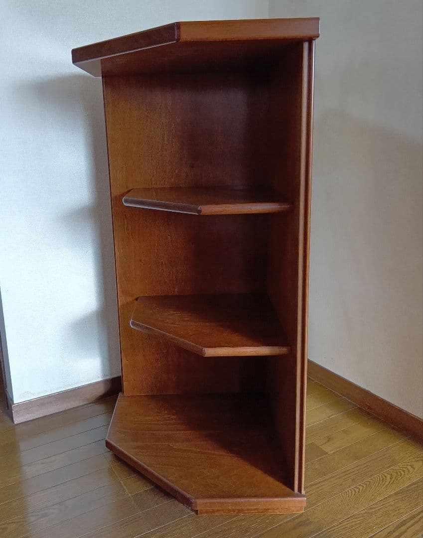 木製コーナーシェルフ 3段 五角形