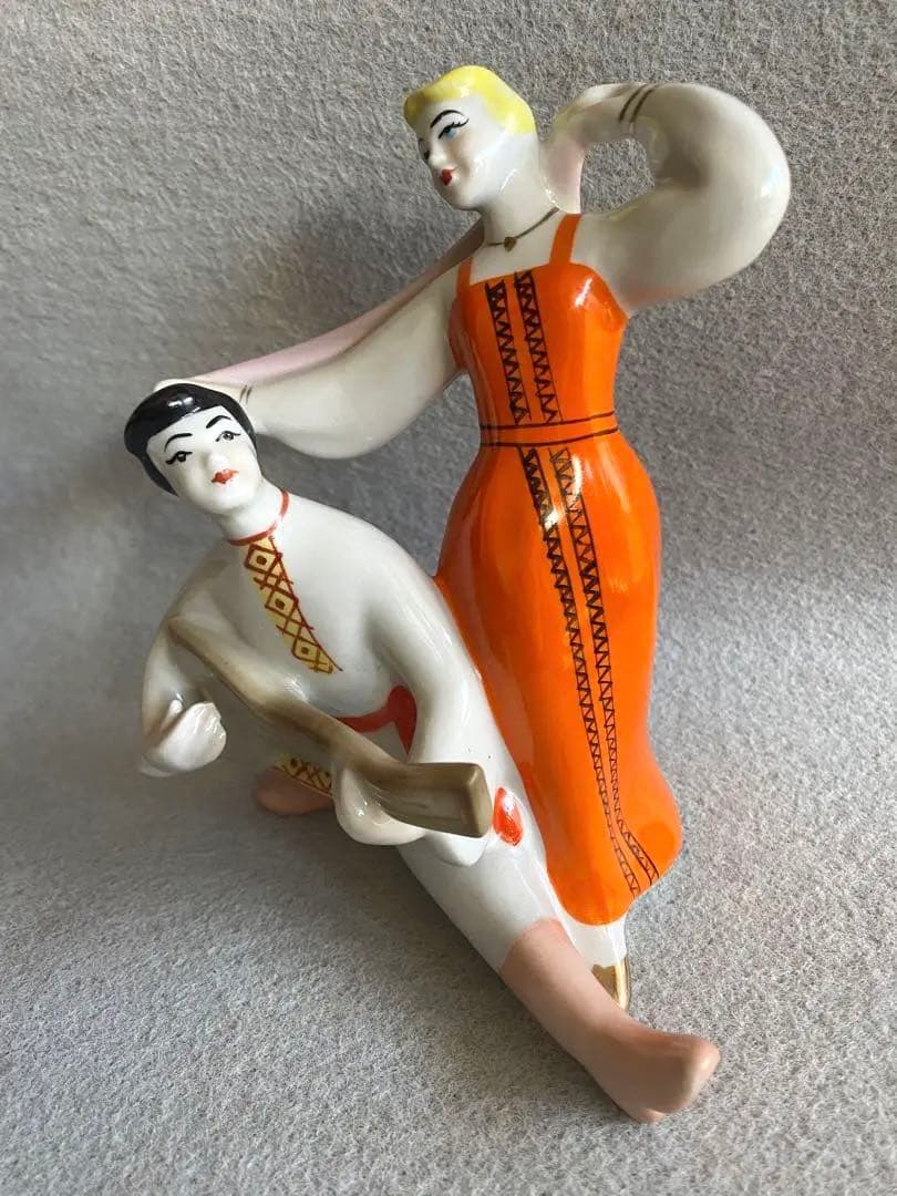 【ヴィンテージ】USSR・旧ソビエト製★陶器／民族舞踊人形