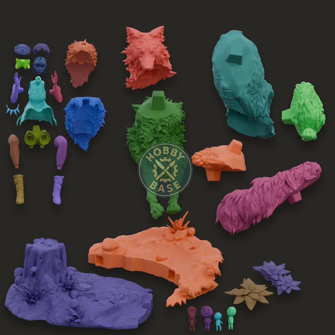 限定1点】1/8 ガレージキット ジオラマ 未組立 レジン もののけ姫風