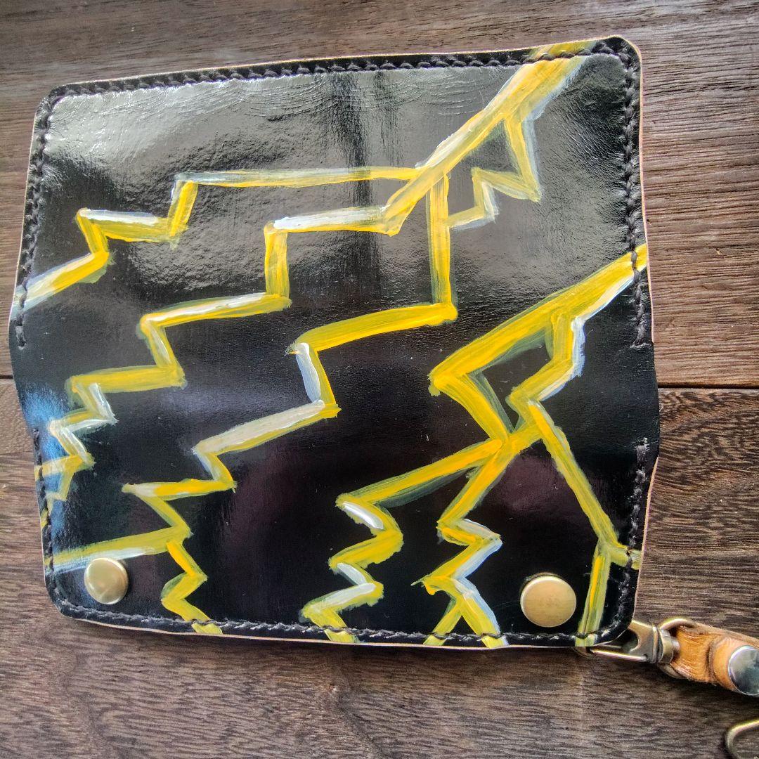 トラッカーウォレット　手染め 疾風迅雷 ロングタイプ