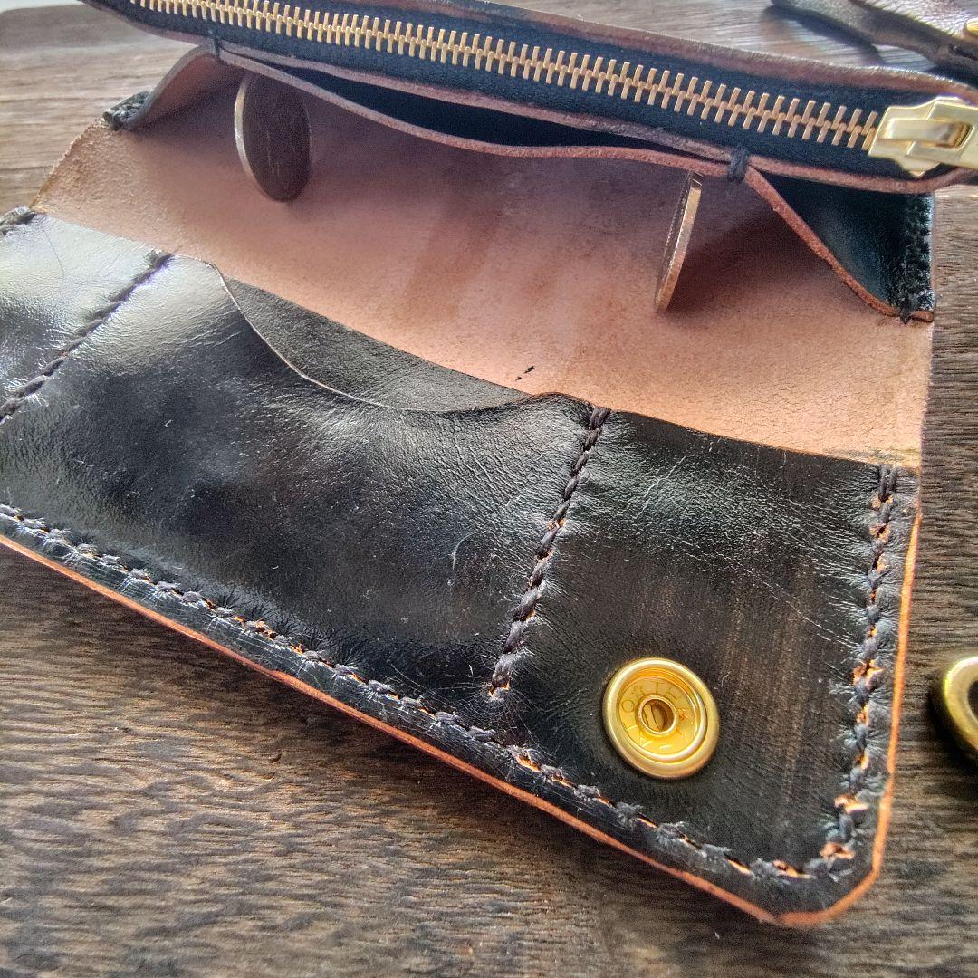 トラッカーウォレット　手染め 疾風迅雷 ロングタイプ