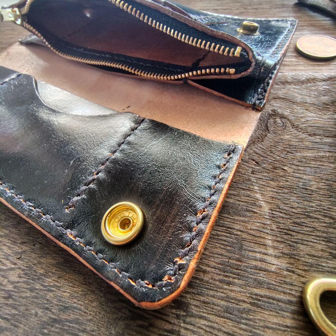 トラッカーウォレット　手染め 疾風迅雷 ロングタイプ