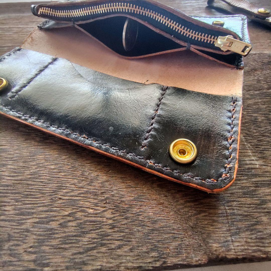 トラッカーウォレット　手染め 疾風迅雷 ロングタイプ