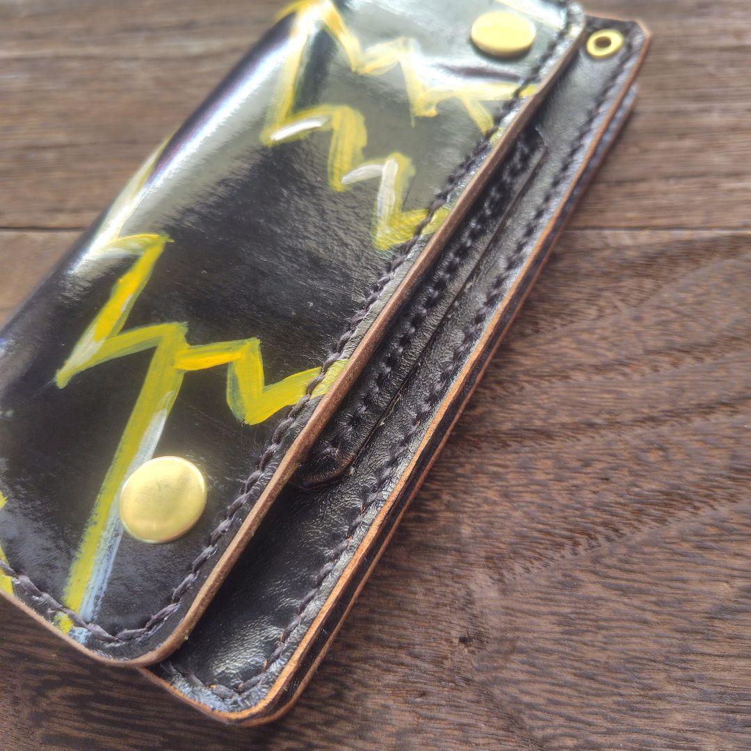 トラッカーウォレット　手染め 疾風迅雷 ロングタイプ
