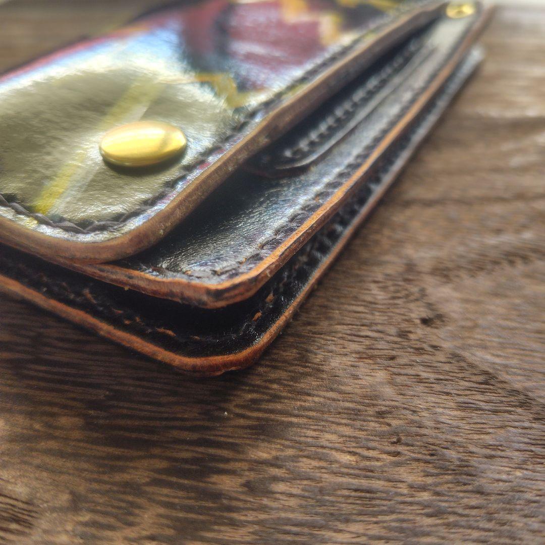 トラッカーウォレット　手染め 疾風迅雷 ロングタイプ