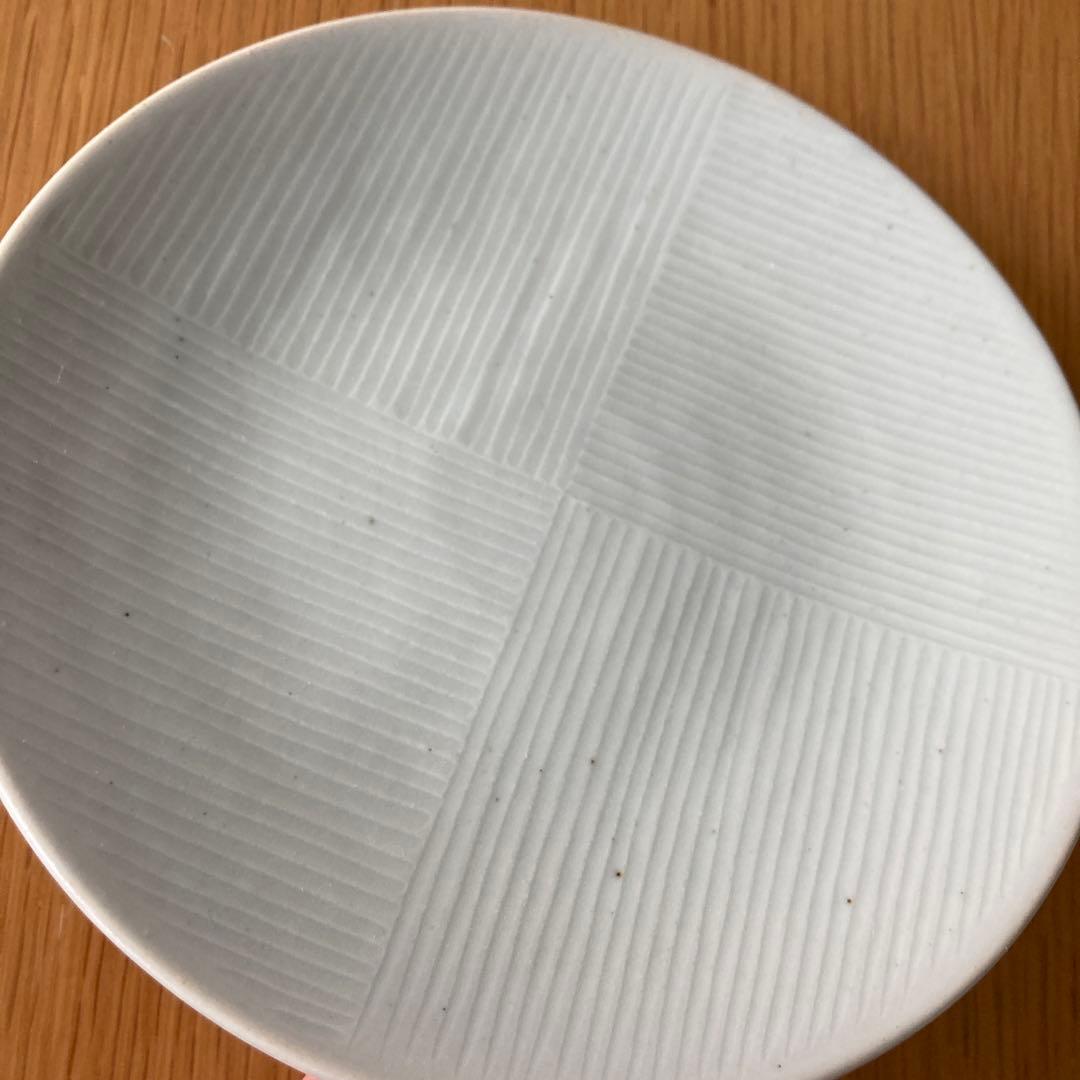 阿南維也さん　白磁鎬5.5寸皿　2枚セット