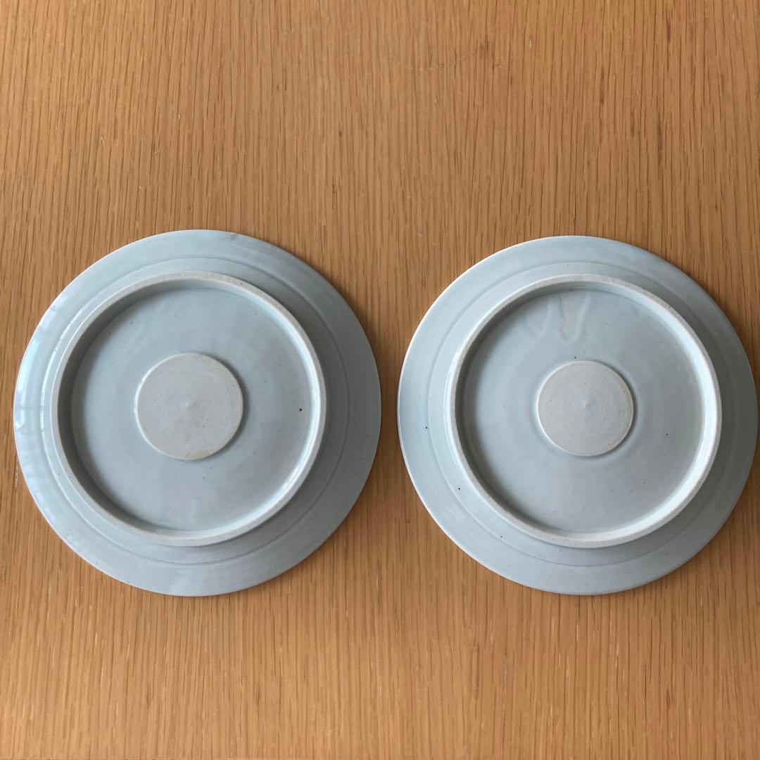 阿南維也さん　白磁鎬5.5寸皿　2枚セット