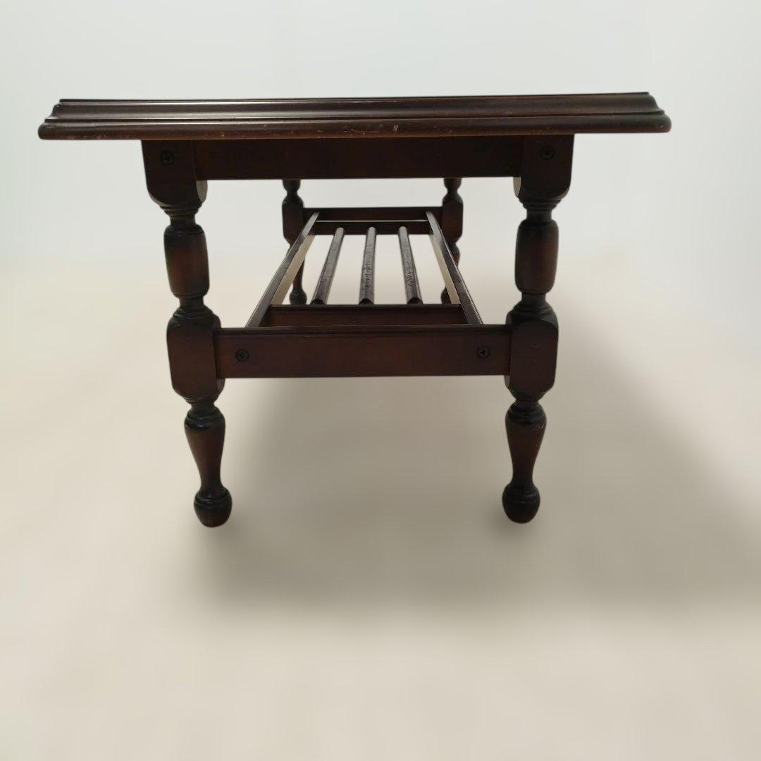 【引取歓迎】アンティーク オールド カリモク センターテーブル 大理石調 レトロ