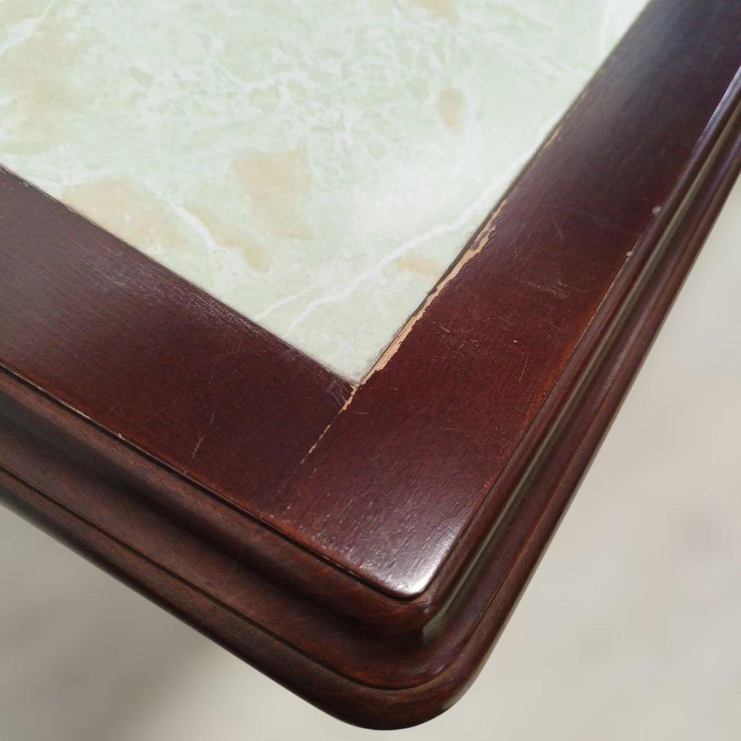 【引取歓迎】アンティーク オールド カリモク センターテーブル 大理石調 レトロ