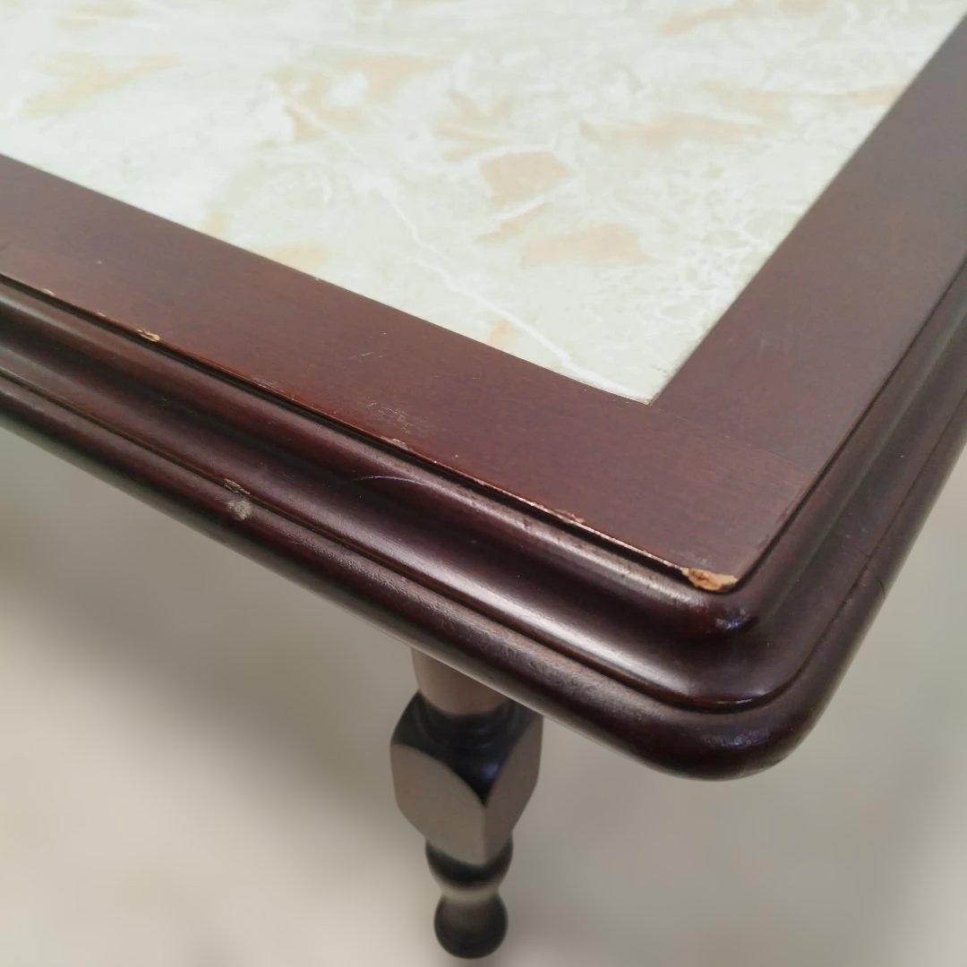 【引取歓迎】アンティーク オールド カリモク センターテーブル 大理石調 レトロ