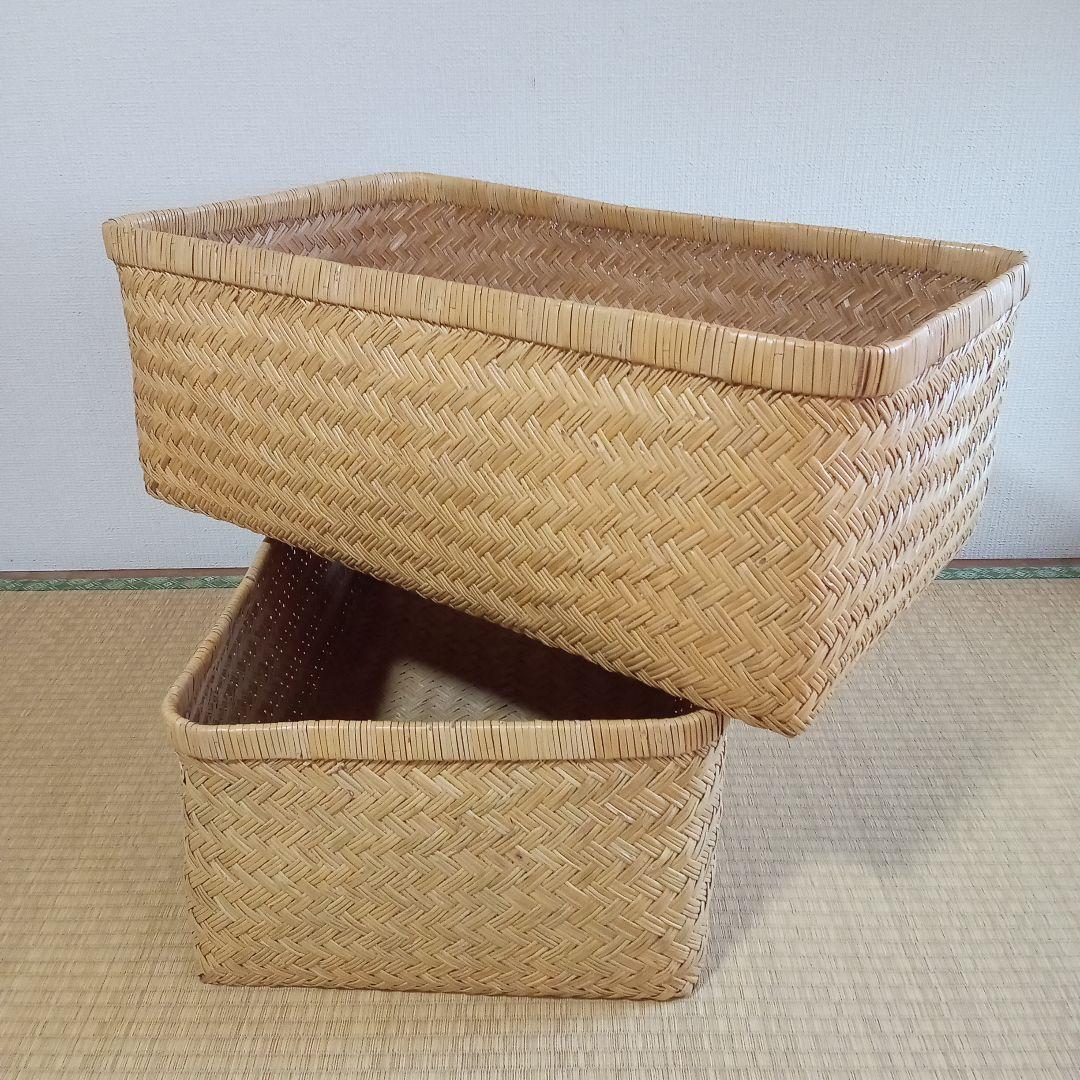 鳥越すず竹竹細工行李かご(大型67cm)