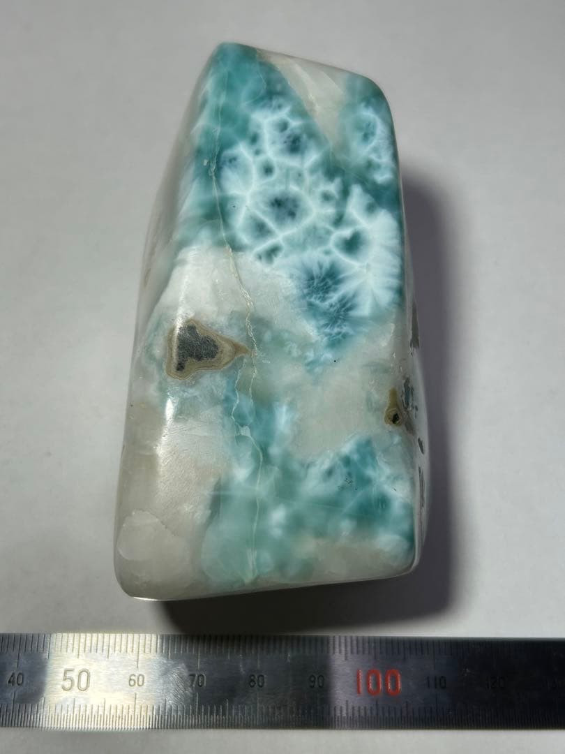 ドミニカ産　特大　ラリマー　ブルー　ペクトライト　原石　磨き石　370.5g