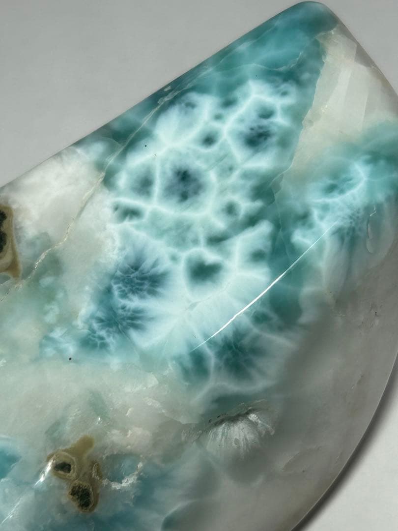 ドミニカ産　特大　ラリマー　ブルー　ペクトライト　原石　磨き石　370.5g