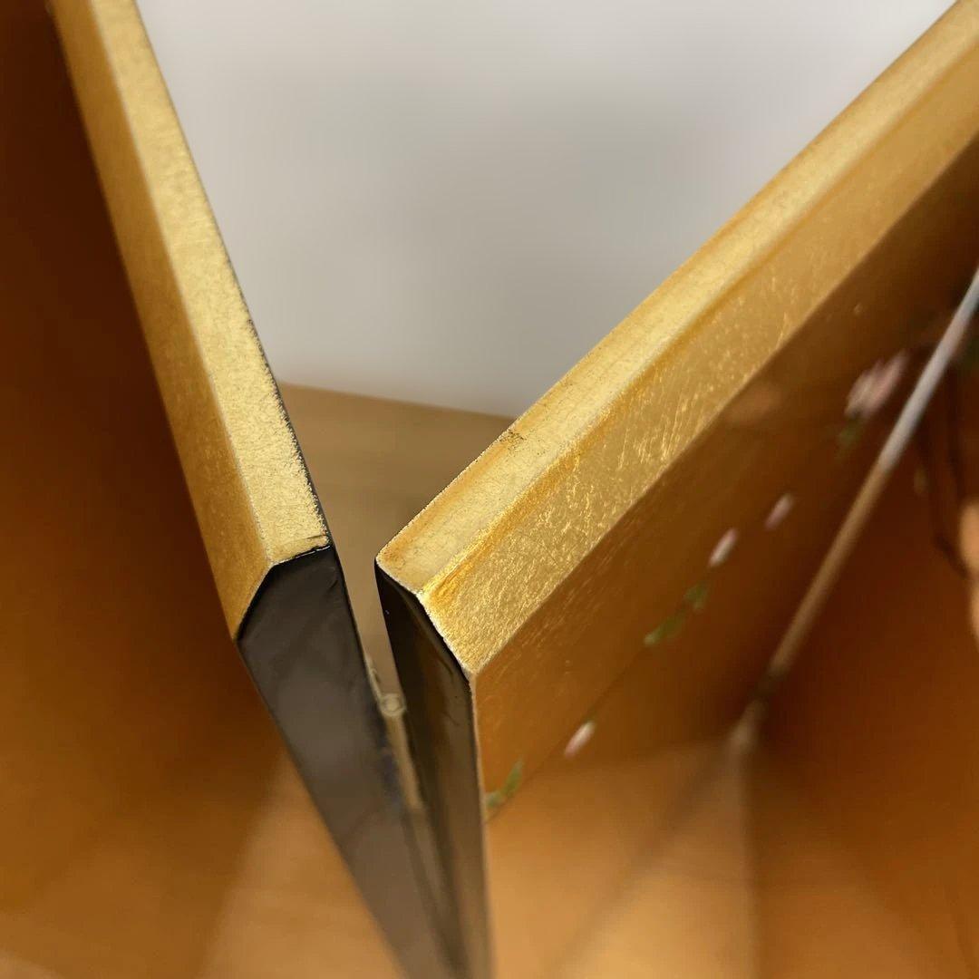 雛人形　桃の節句　屏風　六曲金枝桜蒔絵