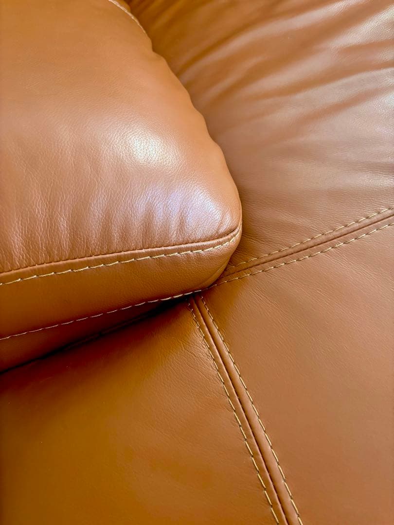東京インテリア　革張りソファ　キャメル　取りに来ていただける方