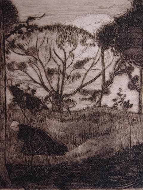 アルマン・セガン、落ち穂拾い、希少な画集より、高級新品額・額装付