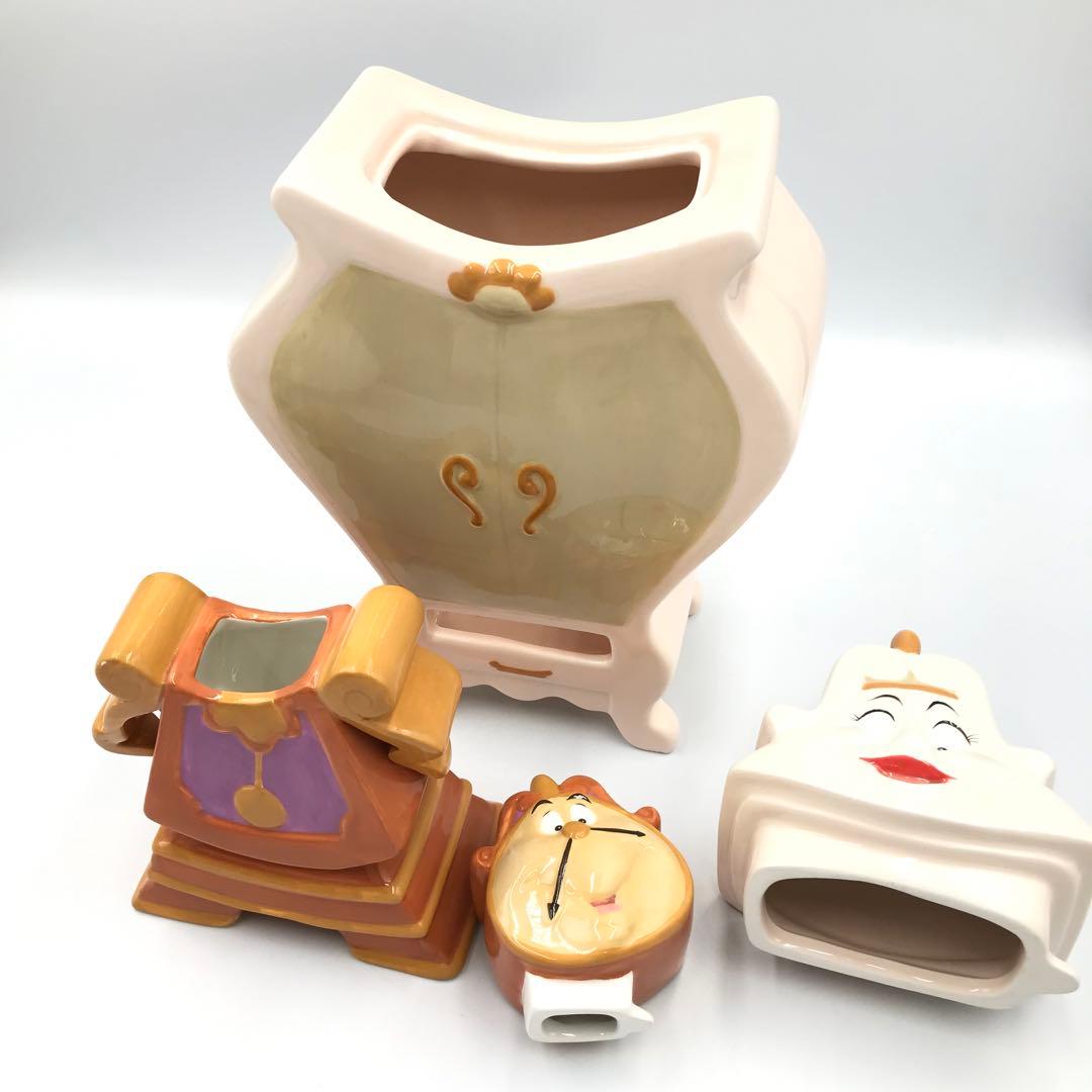 美女と野獣10周年 陶器製フィギュア /置物/小物入れ　5点セット