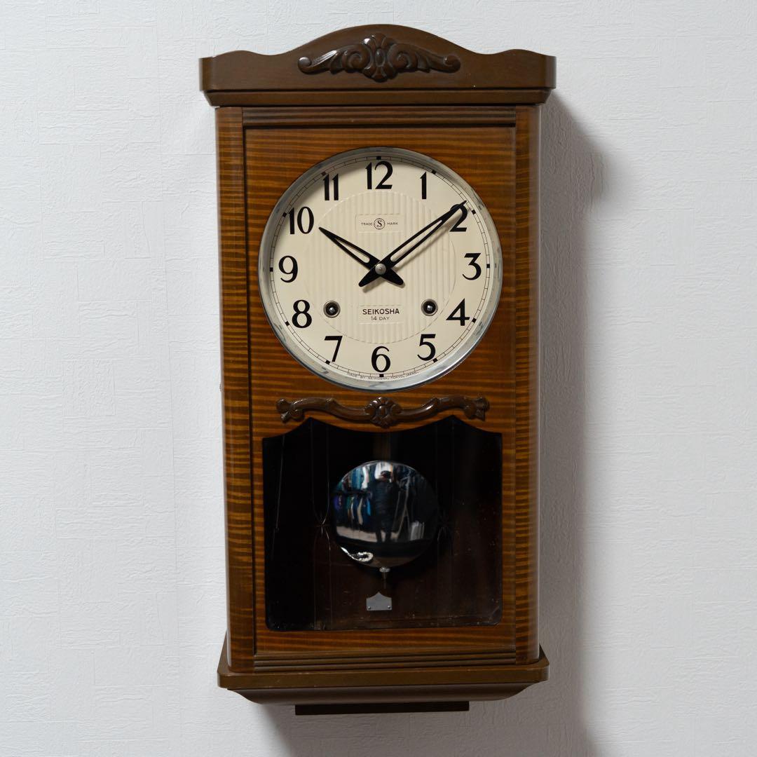 精工舎　柱時計　ボンボン時計　昭和　レトロ　オーバーホール済　動作品
