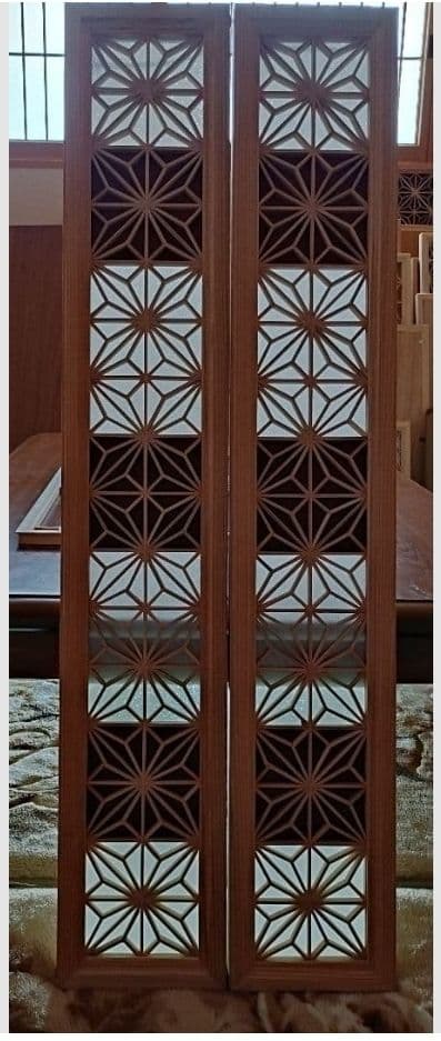 202 ❣️特価❣️ 飾り組子麻の葉組子アクリル板入り3枚一組