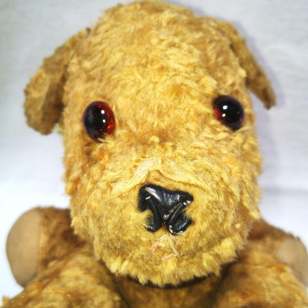 【アンティーク】茶色の小犬のぬいぐるみ　ヴィンテージ レトロ