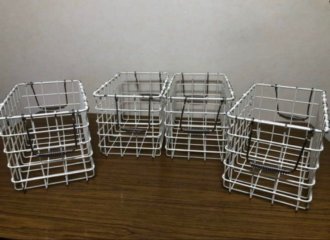 給食カゴ 4個セット ホワイトワイヤー 収納 整理整頓 無印良品