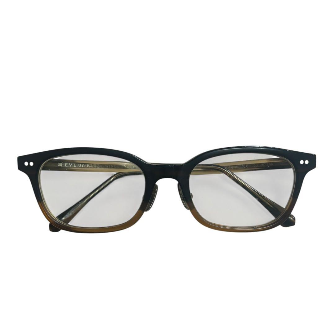 EVE un BLUE メガネ　ウェリントン　フレーム　ブラウン　度あり