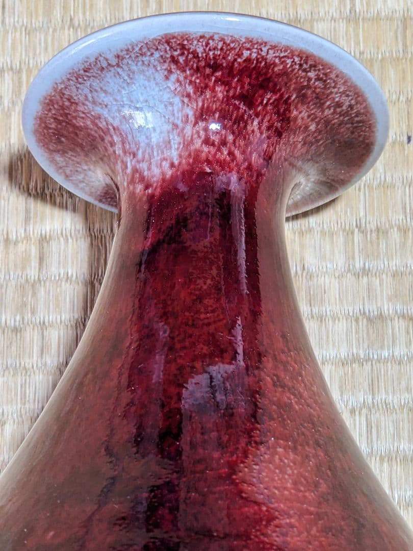 ♢中国陶磁 孔家鈞窯 花瓶 河南省 現代の鈞窯を代表する名門ブランド