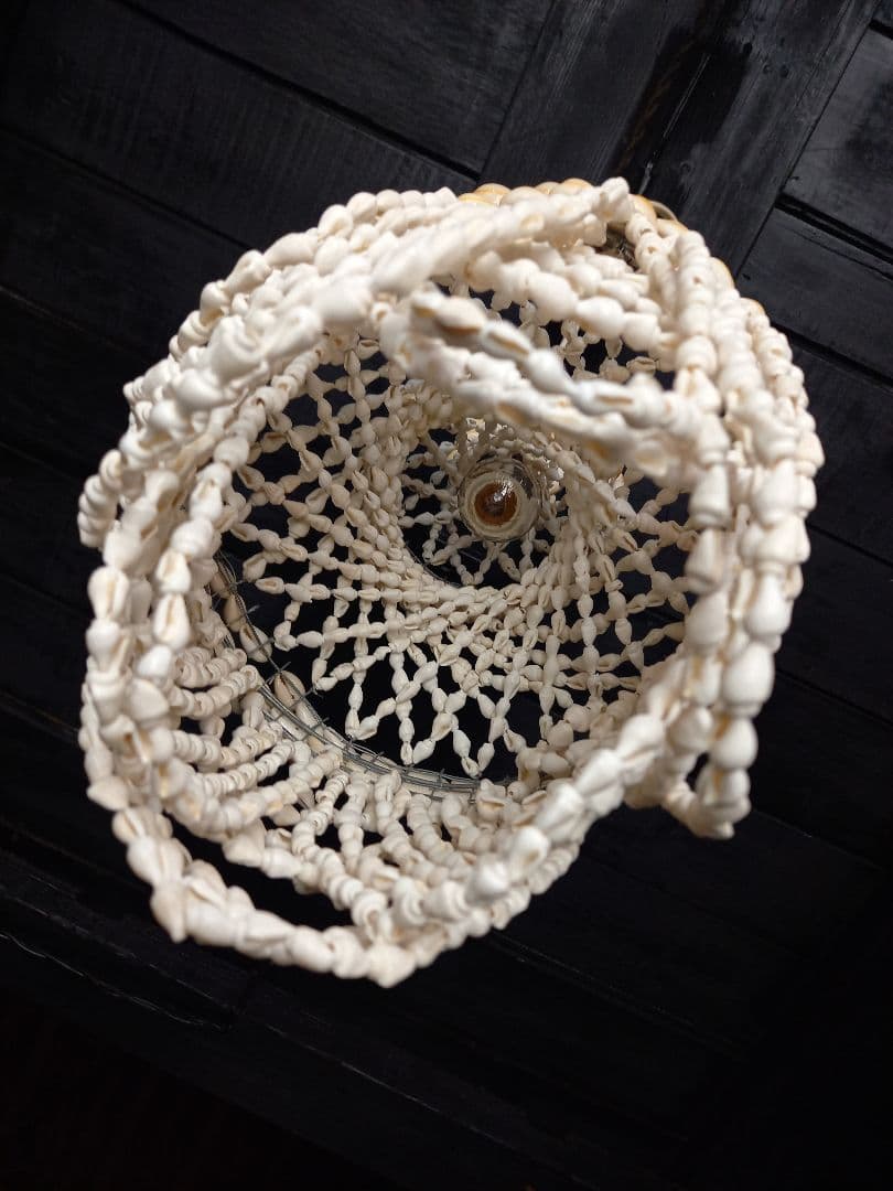 レア　フレンチ　シェル　ビーズ　シャンデリア　ハンギング　ランプ