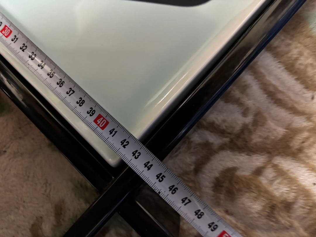 竹模様の青い皿 約40cm x 30cm