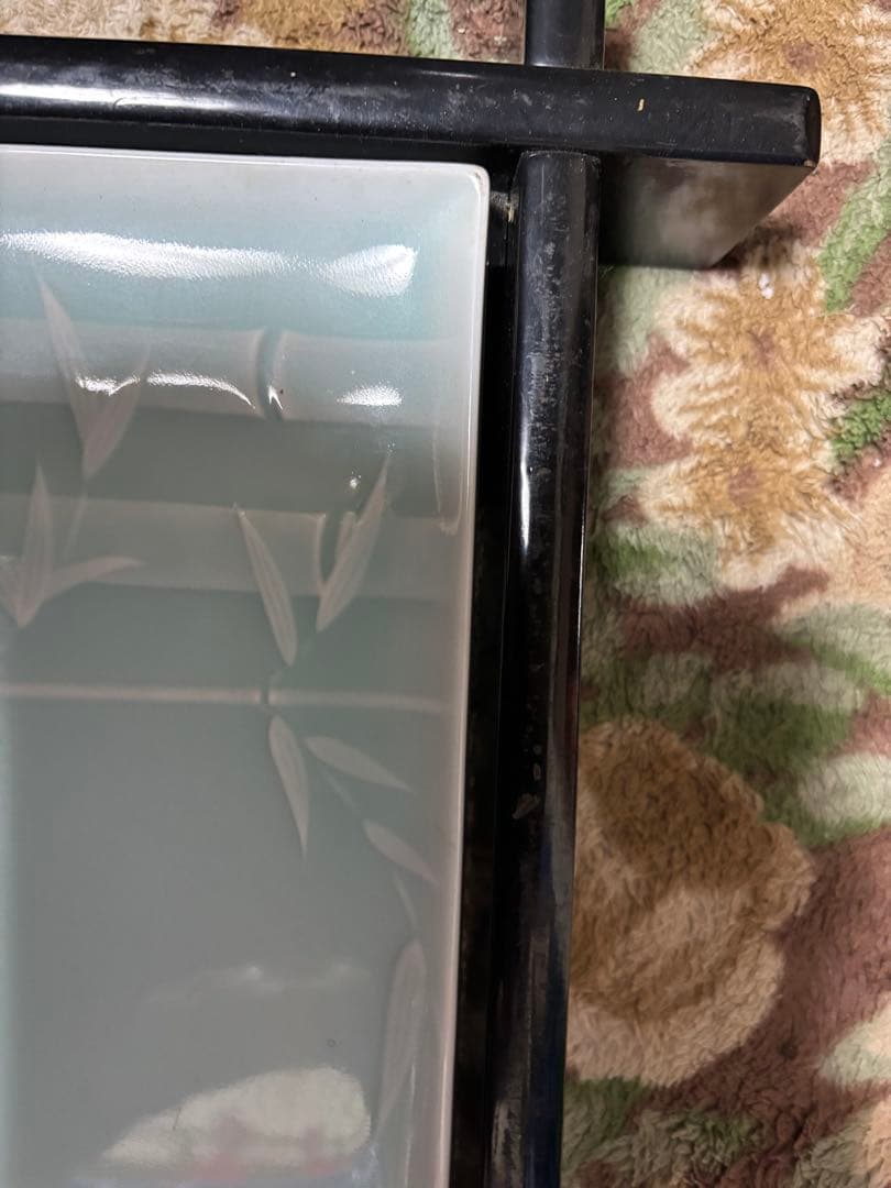 竹模様の青い皿 約40cm x 30cm