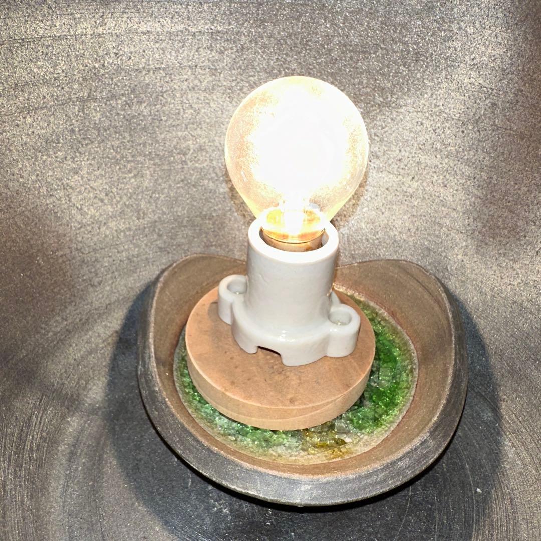 陶器製　星と月のデザインのドロップ型ランプ　間接照明　幻想的照明