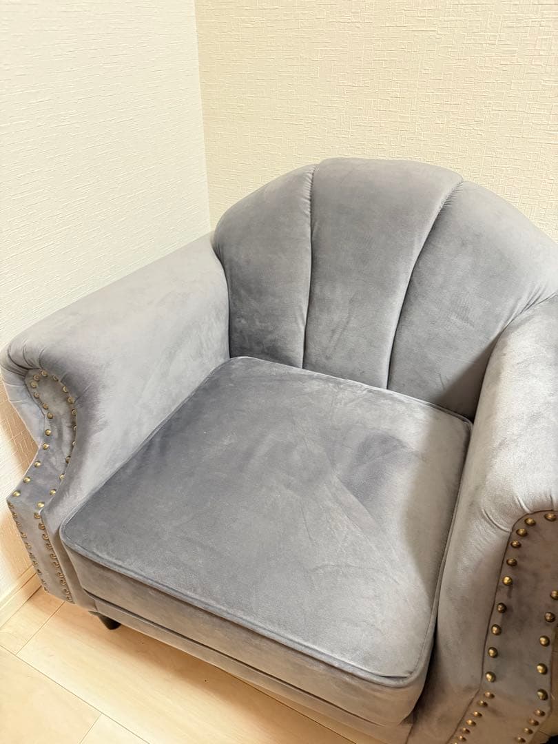 1人掛けソファ チャコールグレー オシャレ 北欧 ソファー