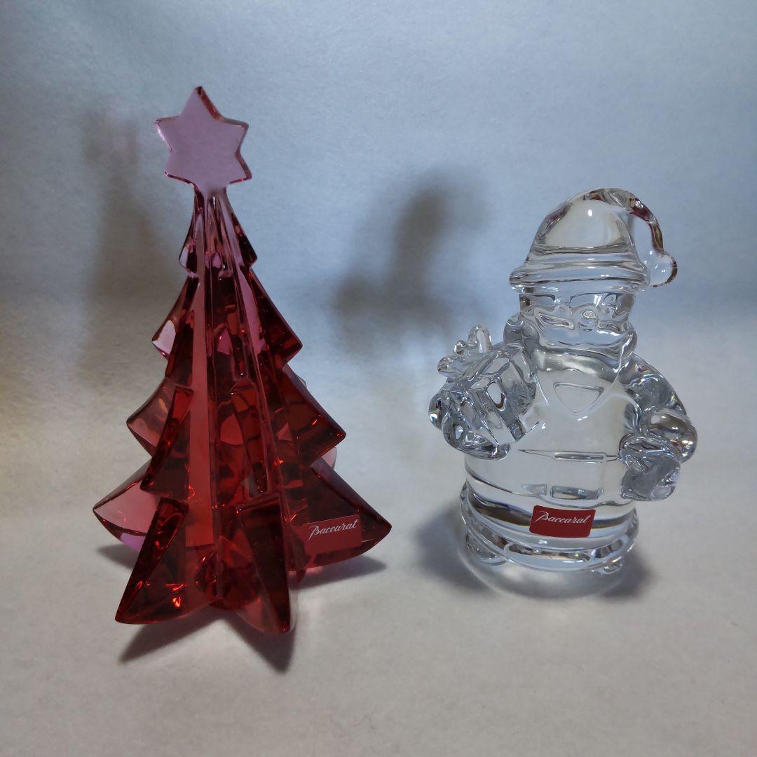 バカラ　サンタクロースとツリー（レッド）　置物 バカラ（Baccarat） クリスマスツリー ルクソール S 13cm レッド
