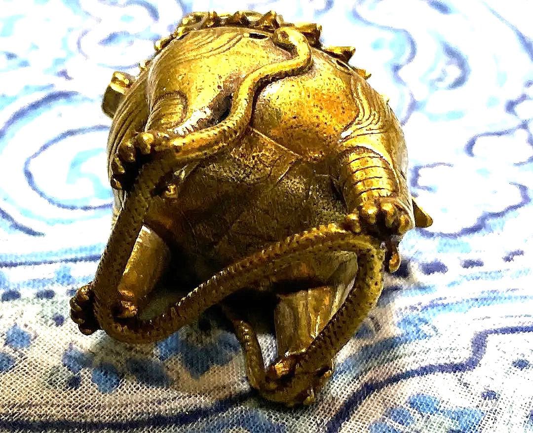 魔除け！開運！金運！結界を張ります！本場チベット金銅製　古代神獣立像　祈祷済み