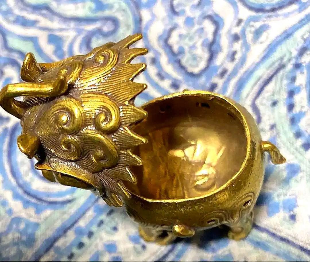 魔除け！開運！金運！結界を張ります！本場チベット金銅製　古代神獣立像　祈祷済み