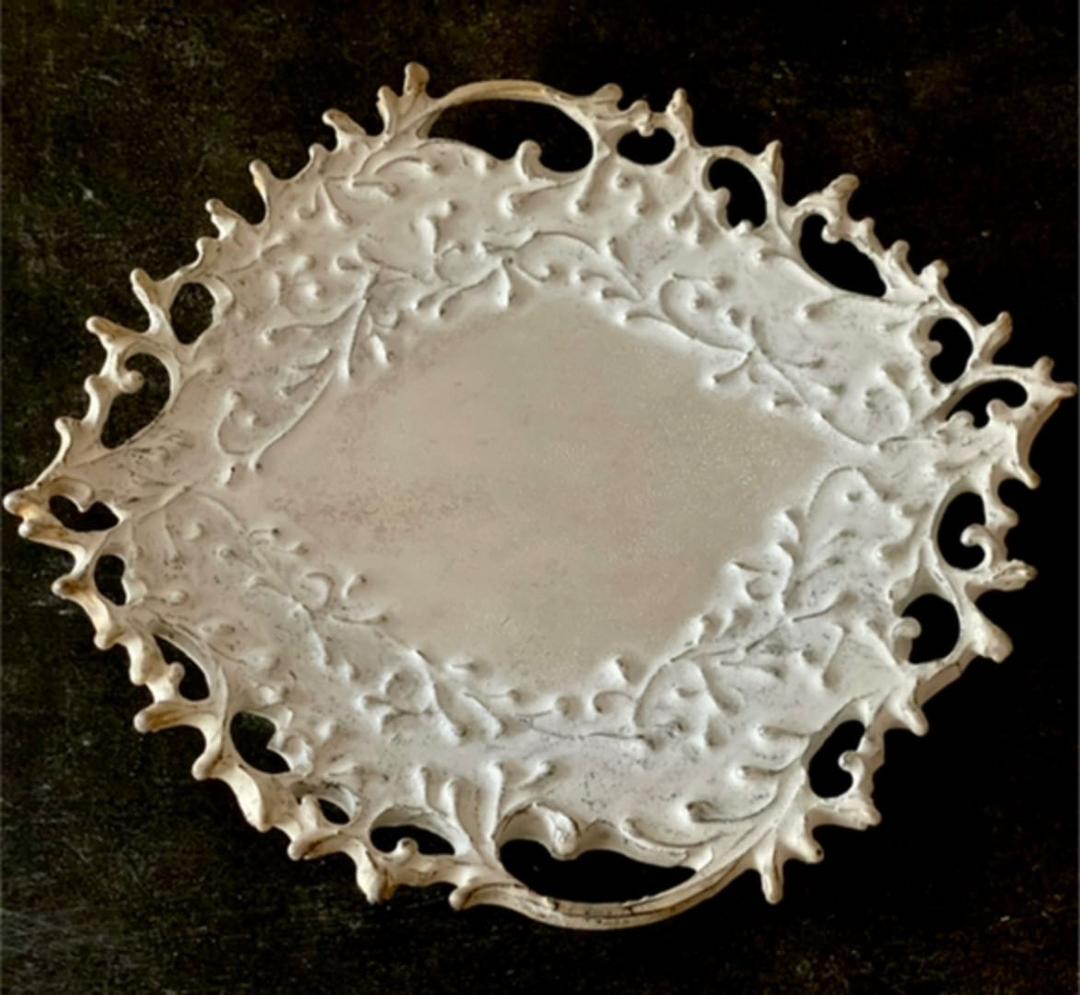 B ひし形 銀彩 イッチン 入手困難 伊藤剛俊 益子焼 透彫 ボウル 器 12