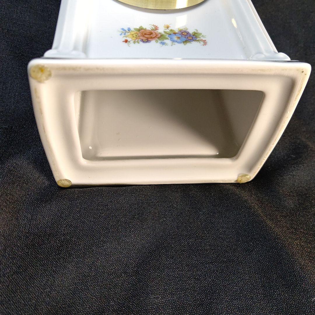 ドイツ ヘルムレ 花柄陶器製置時計