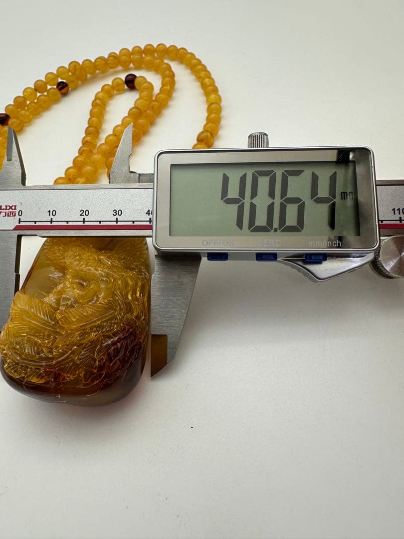 ☆天然☆ バルト海産 天然アンバー 琥珀 蜜蝋 ネックレス ペンダント大振66g