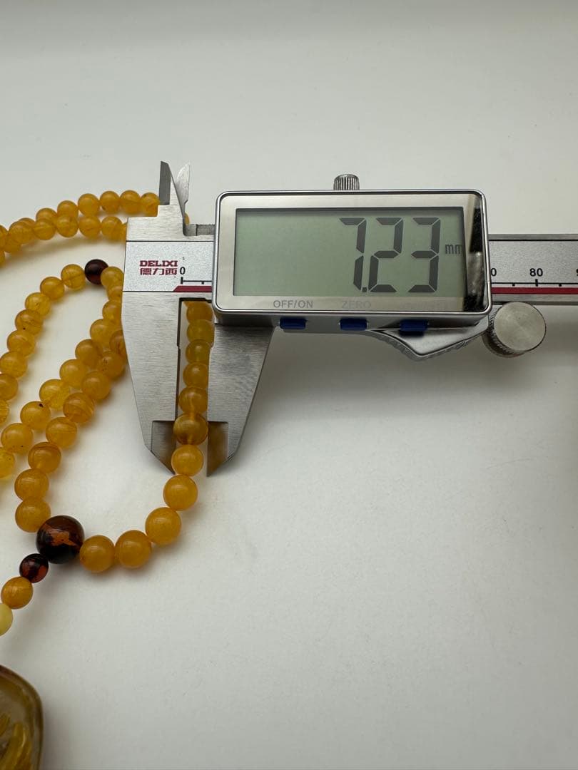 ☆天然☆ バルト海産 天然アンバー 琥珀 蜜蝋 ネックレス ペンダント大振66g