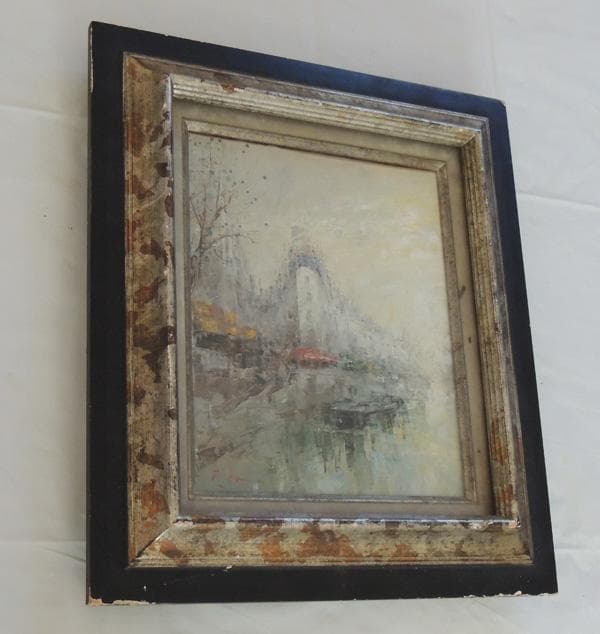 ▼ 田巻洋一 ▼ 1988年制作 肉筆油絵 風景画　F3　額装品