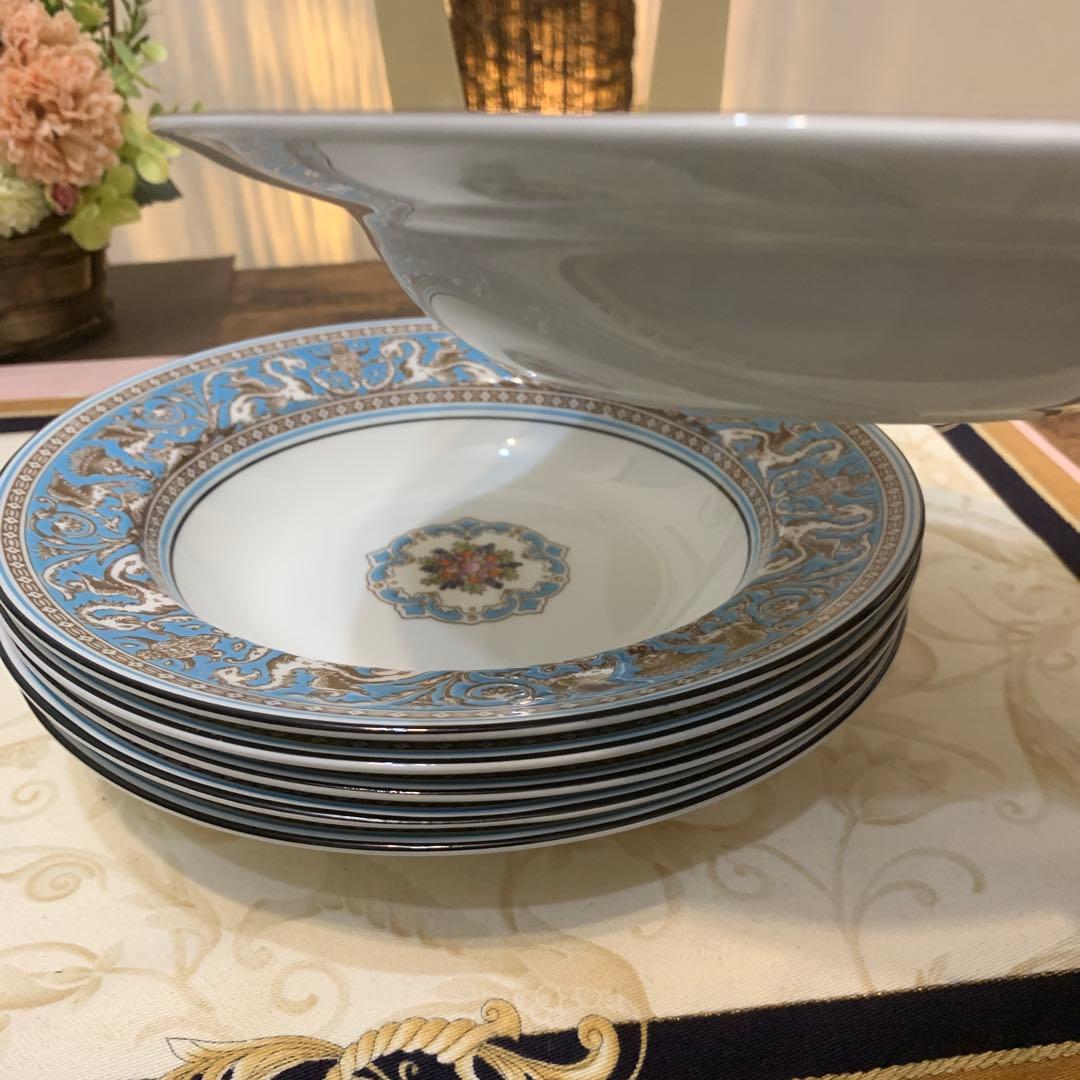 ウェッジウッド フロレンティーン　ターコイズ　20cmサラダボウル　6枚