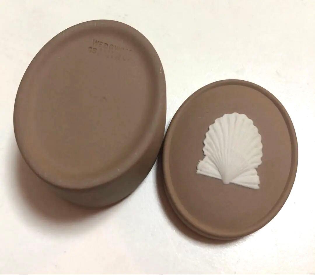 レア　英国ヴィンテージ ウェッジウッド ジャスパーウェア 豆型ボックス