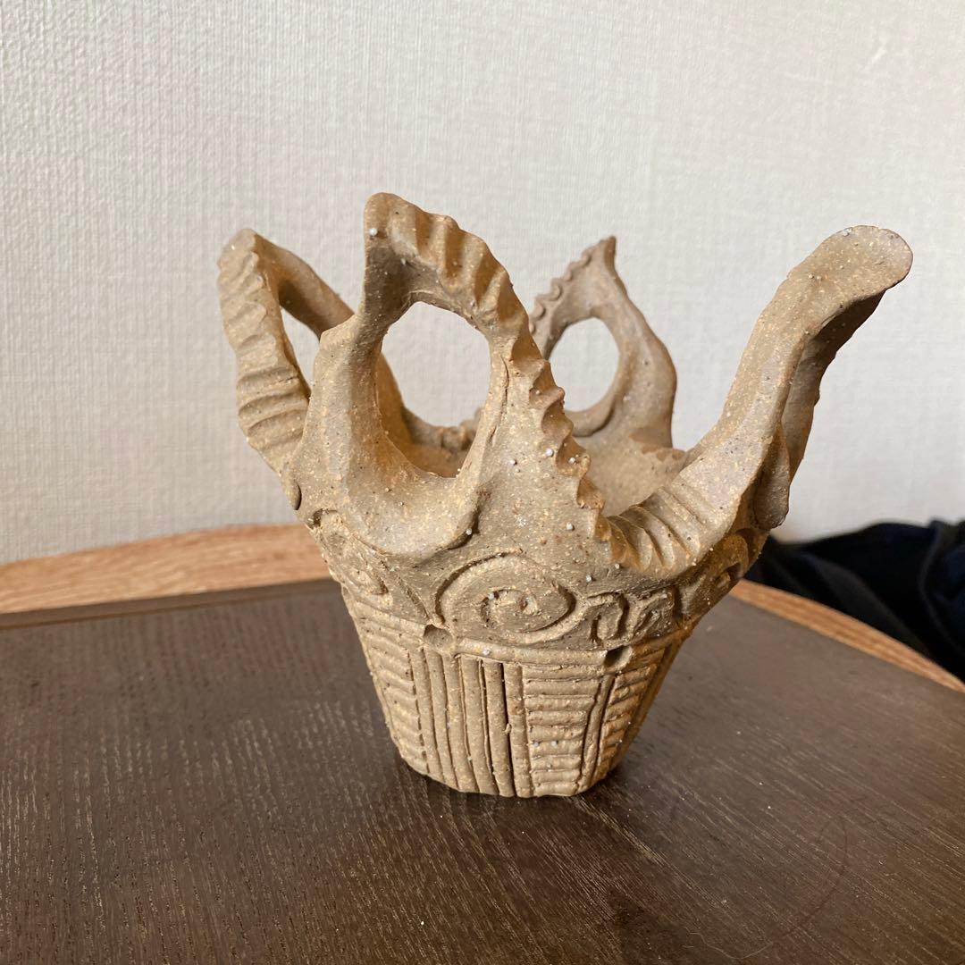 縄文土器デザインミニ植木鉢(本焼き)