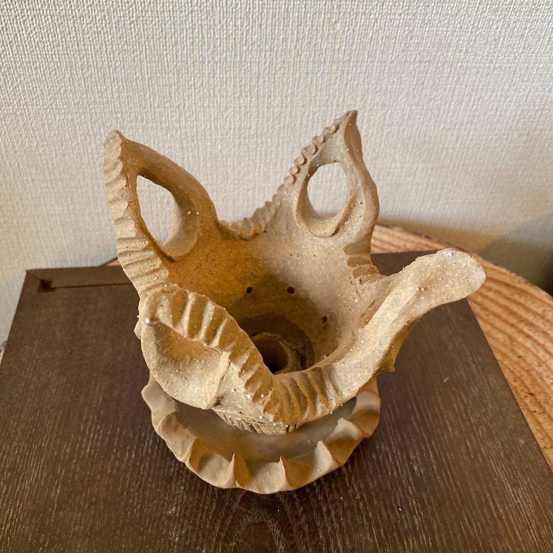 縄文土器デザインミニ植木鉢(本焼き)