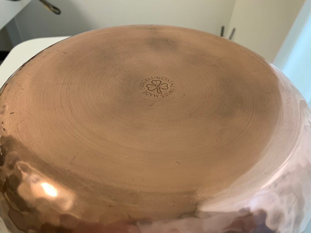 【希少】スイス製 銅製 打ち出し 両手深鍋 アンティーク