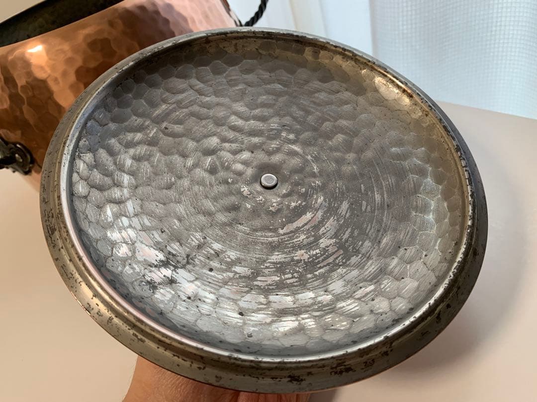 【希少】スイス製 銅製 打ち出し 両手深鍋 アンティーク