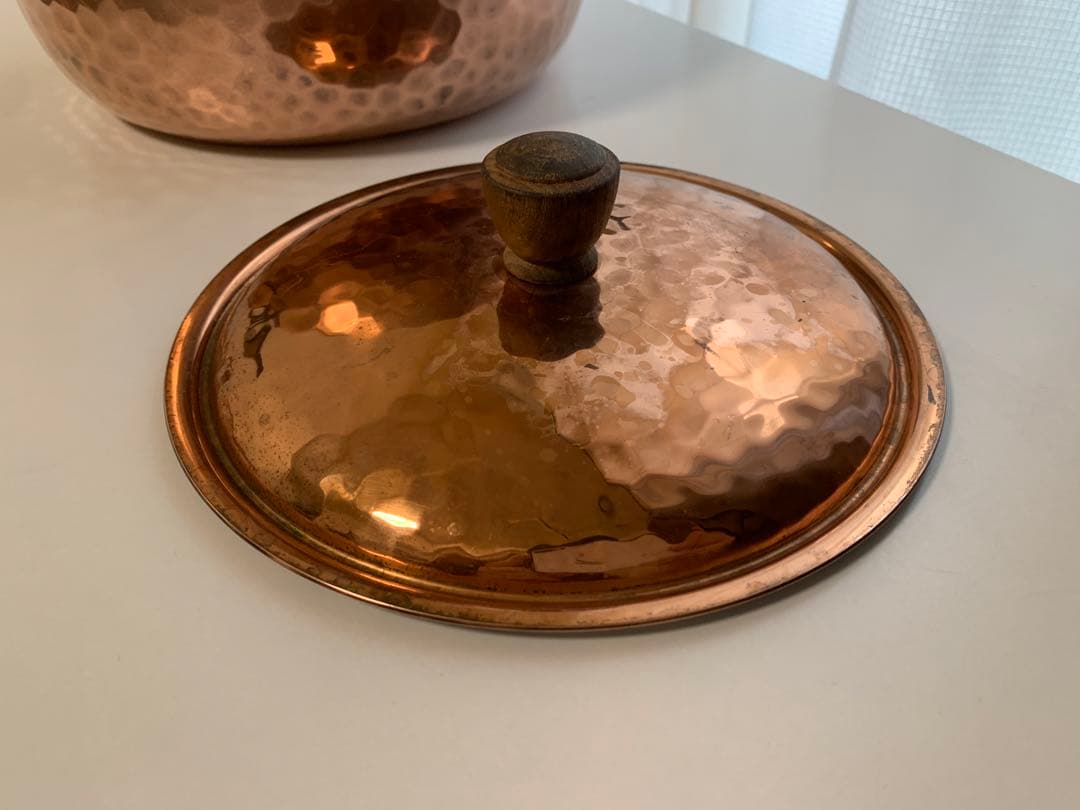 【希少】スイス製 銅製 打ち出し 両手深鍋 アンティーク