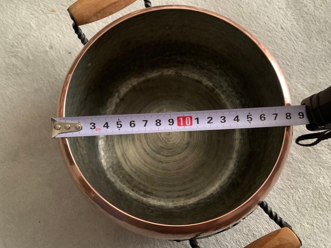 【希少】スイス製 銅製 打ち出し 両手深鍋 アンティーク